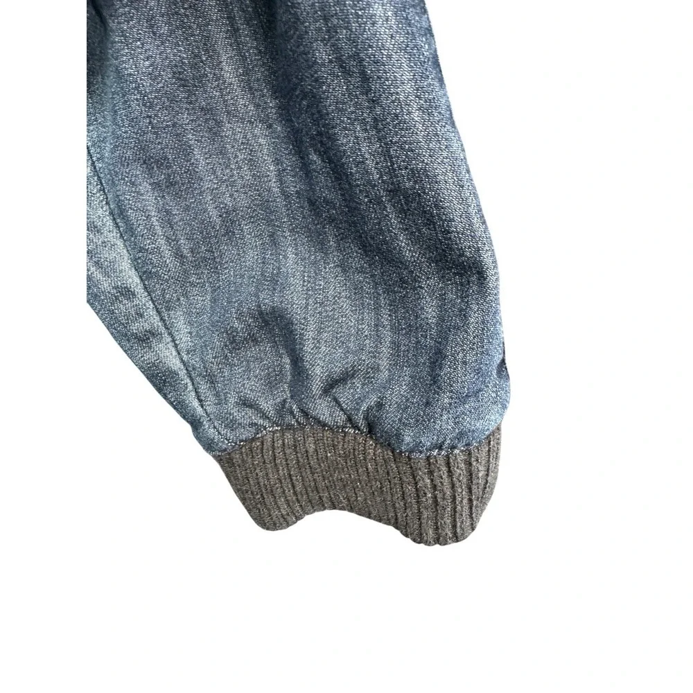 ZE ENZO99 Men's Denim Jogger Jeans 30R Blue Moto Drawstring Ribbed Cuff